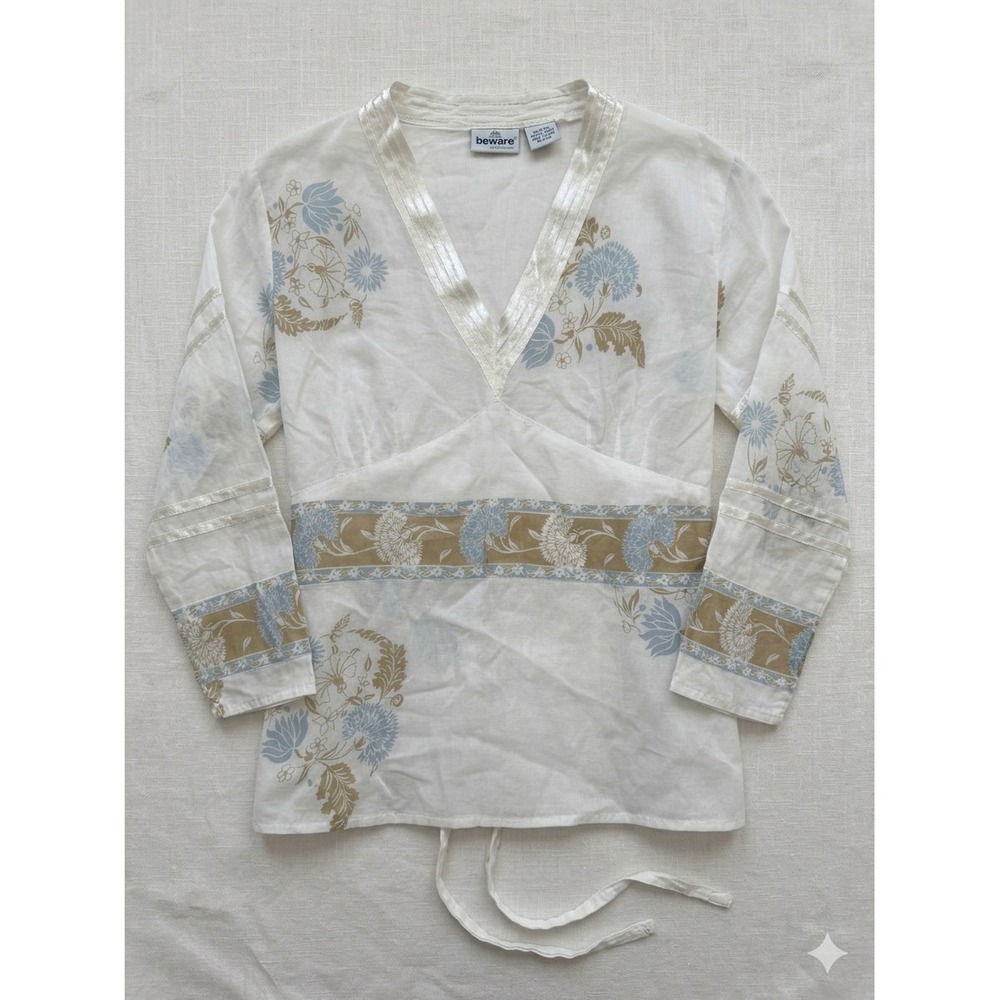 Y2K Feminine Girly 90s L Women's Floral Print Long Sleeve Cottagecore  Dainty